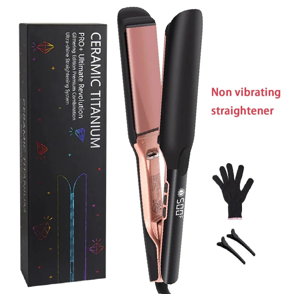 500F Hair Straightener High Temperature Flat Irons Wide Plate Plasma Ions for Keratin Treatment Frizzy Hair Recovers Damaged