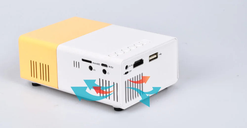 Home Theater YG300 Mini Projector Support 1080P Decoding Built-in Audio LED Projector for Smartphone Notebook 3D Glasses As Gift