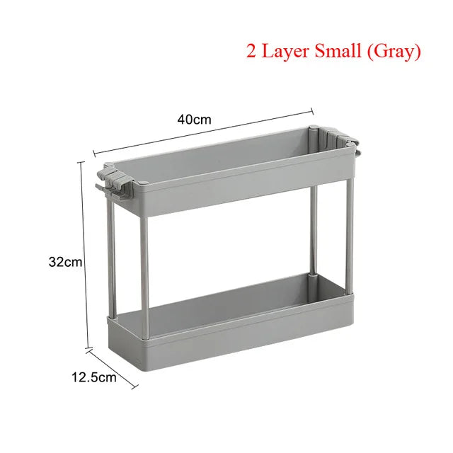 4 Layer Gap Holder Kitchen Storage Rack Fridge Side Shelf Removable with Wheels Bathroom Organizer Space Saving Shelf