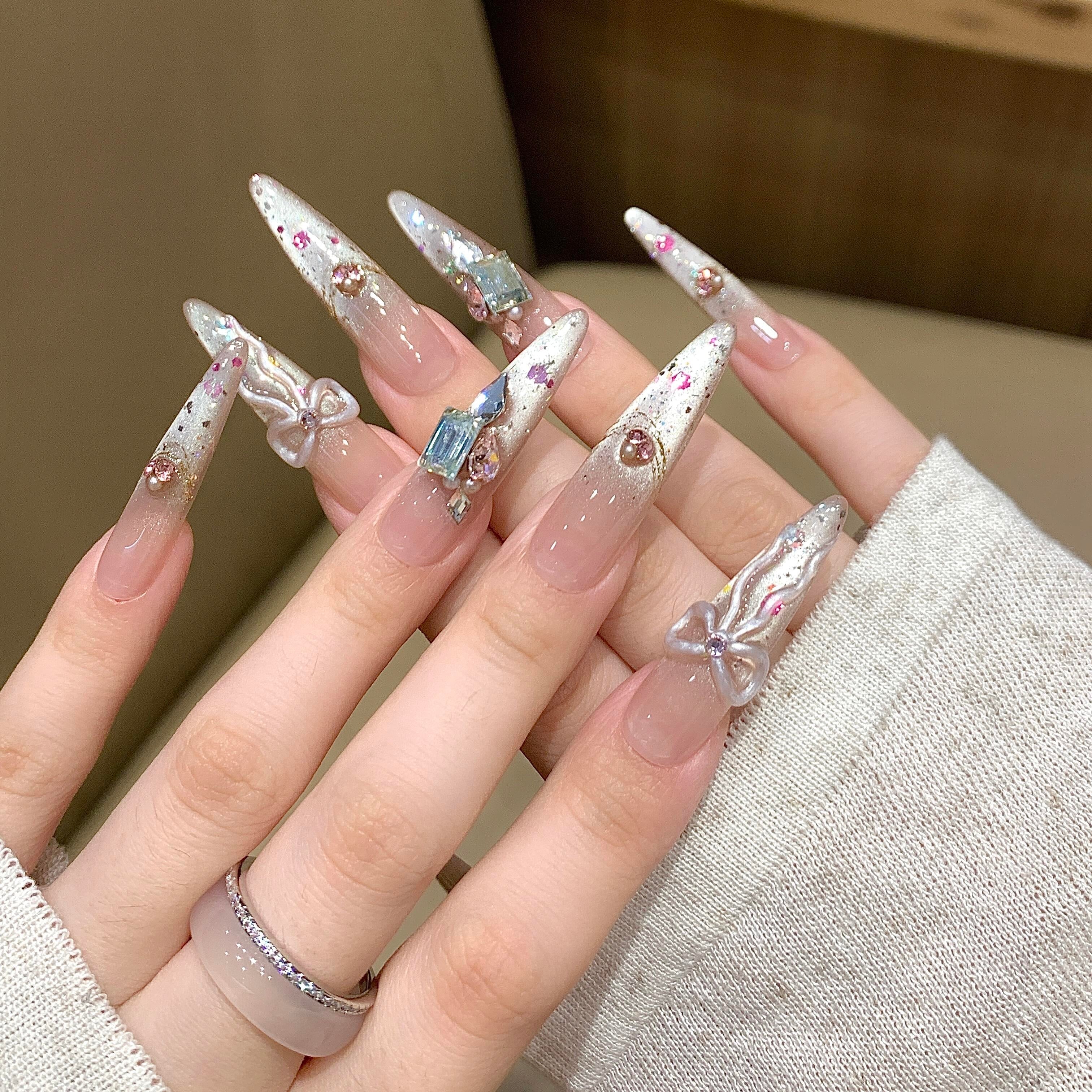 Glam Sparkle Stiletto Press-On Nails