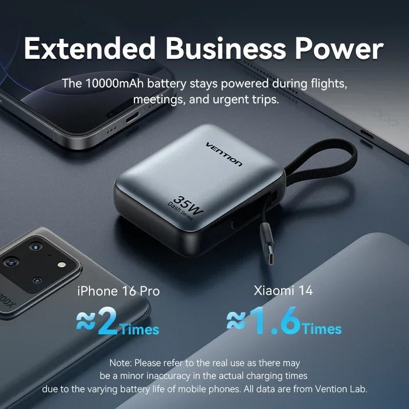 Vention CCC 10000mAh 35W Power Bank Fast Charge Portable Mini 3C PowerBank for iPhone 17 Xiaomi External Spare Battery Charger