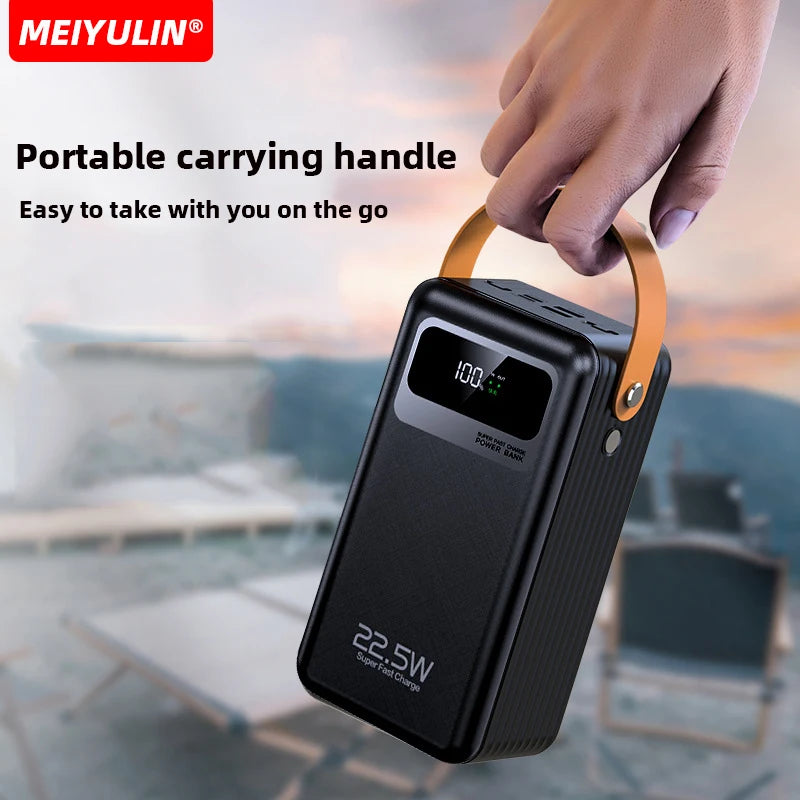 80000mAh Large Capacity Power Bank Portable USB C Cable Fast Charging Mobile External Spare Battery For iPhone 16 Samsung Xiaomi