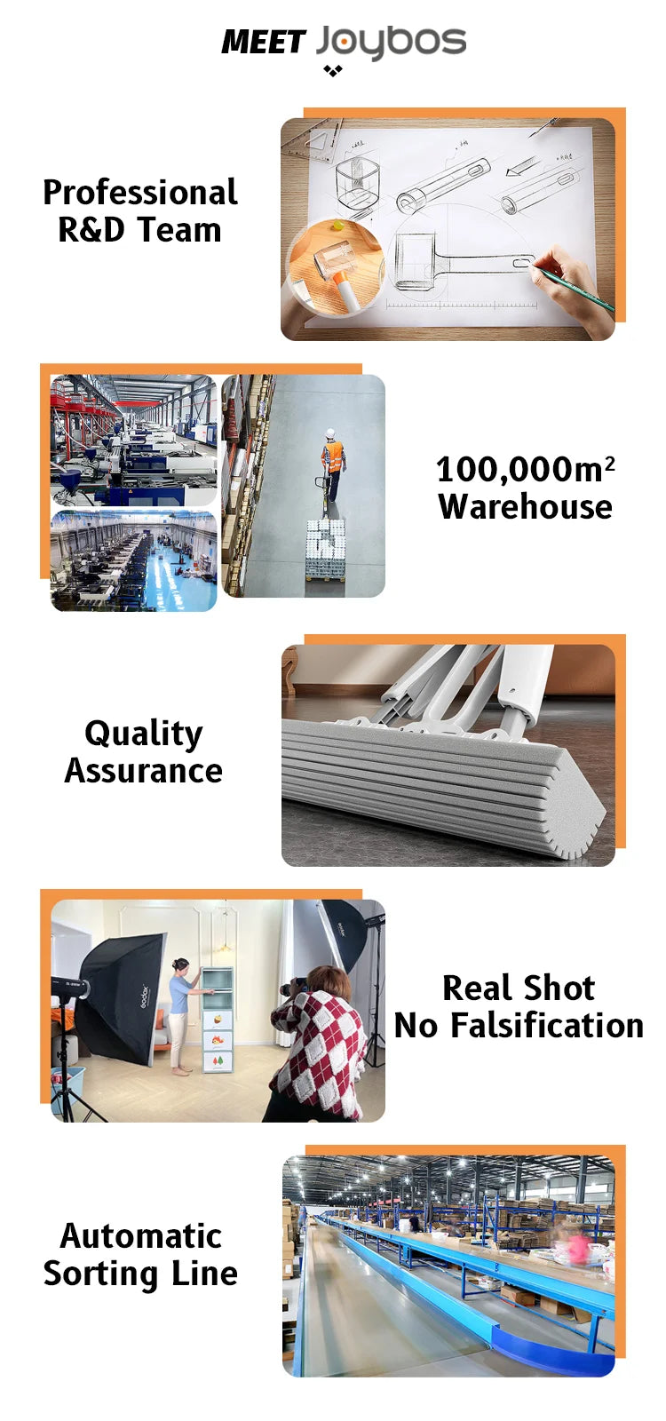 Joybos Clean Dirty Separation 360 Spin Mop Bucket Set and Wringer with Three Types Mop Heads mops clean floor