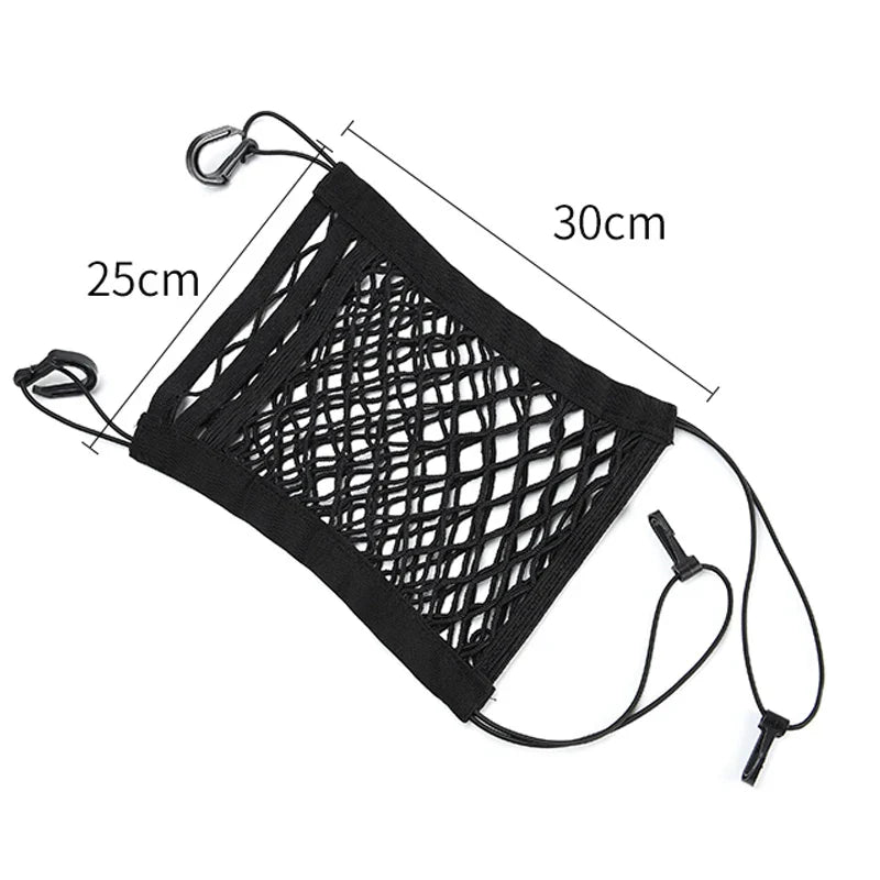 Car Seats Center Organizer Net Universal Auto Accessories Car Storage Net Bag Between Seats Elastic Storage Fences Partition