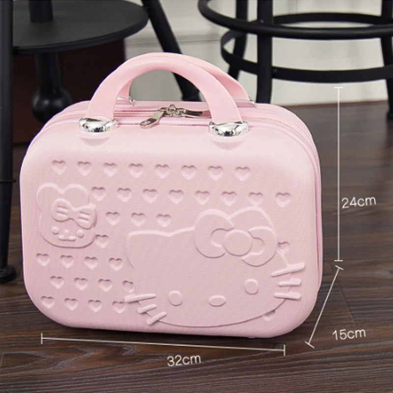 1PC Kt Cat Zipper Cosmetic Bag Ins High Value Travel Bag Large Capacity Waterproof 14 Inch Case Storage Box Gift Festival