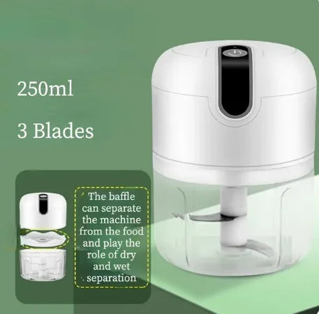 Electric Mini Garlic Vegetable Chopper Garlic Masher Portable Chopper Multi Function Meat Grinder Masher Machine  Usb Charging