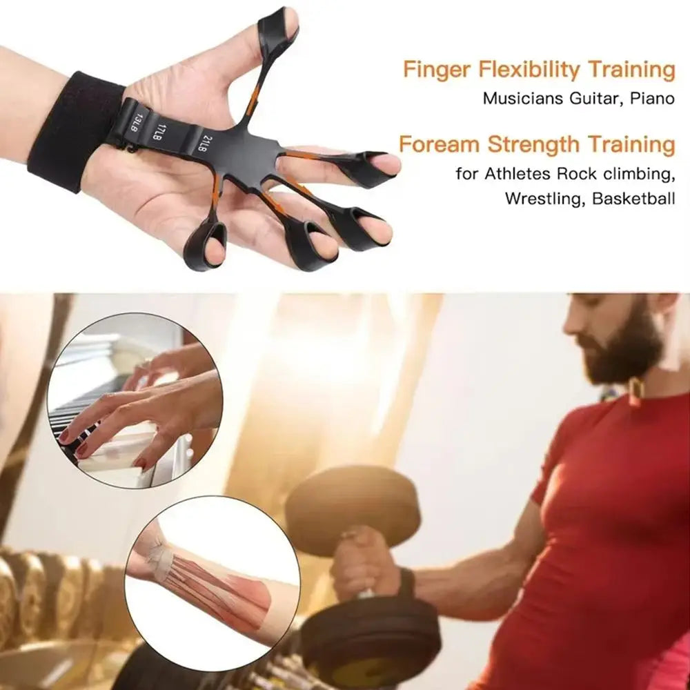 Grip Strength Trainer 6 Pack Forearm Strengthener Finger Stretcher Finger Exerciser Hand Gripper Strength Ring & Stress Ball