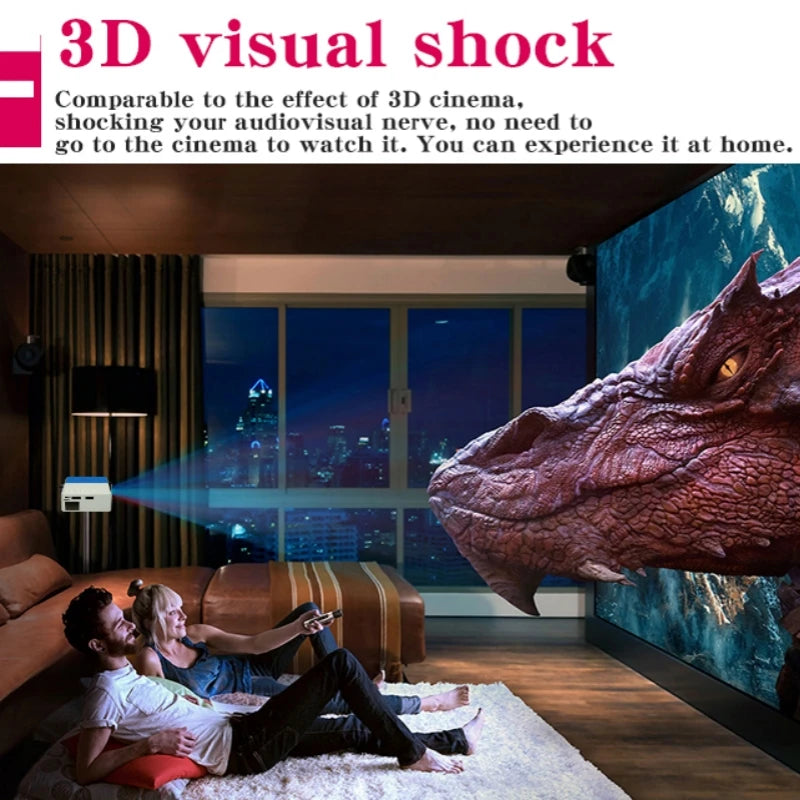 Home Theater YG300 Mini Projector Support 1080P Decoding Built-in Audio LED Projector for Smartphone Notebook 3D Glasses As Gift