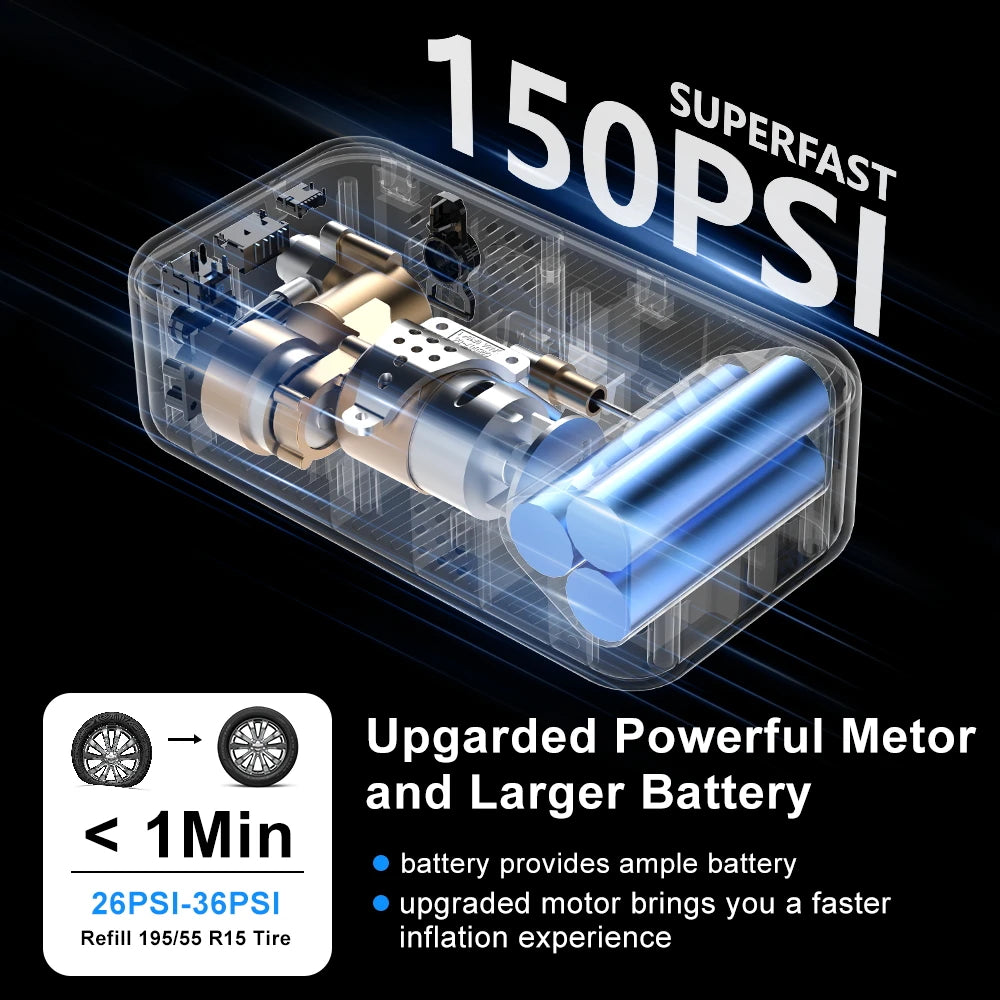 YIJU Touch Screen Wireless Air Pump Touch Portable Electric Tire Inflator For Car Bicycle Motorcycle Air Compressor Injector