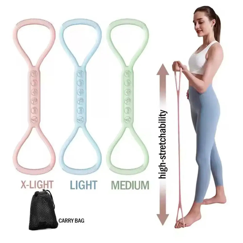 8 Word Tensioner Eight Silicone Yoga Auxiliary Home Elastic Band Fitness Equipment Shoulder Beauty Back Elastic Band