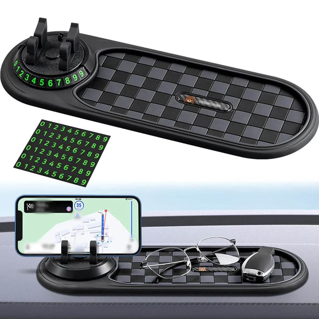 Phone Holder Anti-Slip Mat Holder for Dashboard with 360° Rotatable Phone Holder for Cell Phone Keys Sunglasses