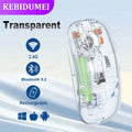 Tri-Mode Mouse Dual Bluetooth 5.0 Mouse 2.4G Wireless Mouse Transparent Mouse 2400DPI Silent Mouse 500mAh Rechargeable Mice