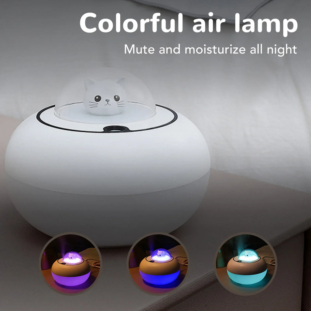 Humidifier  Humidifier Cute Cat Sculpture Portable Quiet Desktop Air Humidifier for Home  USB Plug in  Humidifier