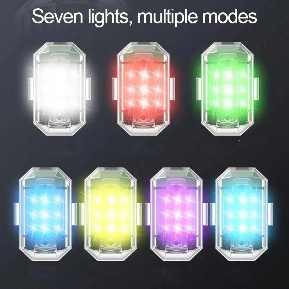 Motorcycle Wireless LED Strobe Light Remote Control Aircraft Light Navigation Warning Light Indicator For Car Bicycle Drone