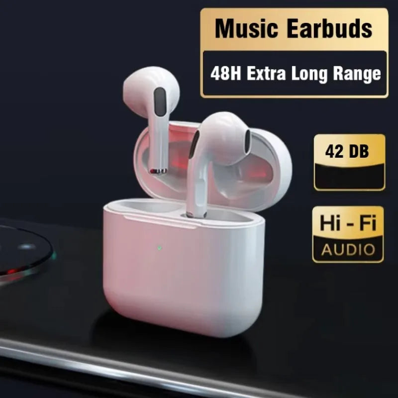 Pro4 AirPods Wireless earphones Dual Ear In Ear headphones Ultra Long Standby Running Bass Sports earburds music headset with Mic