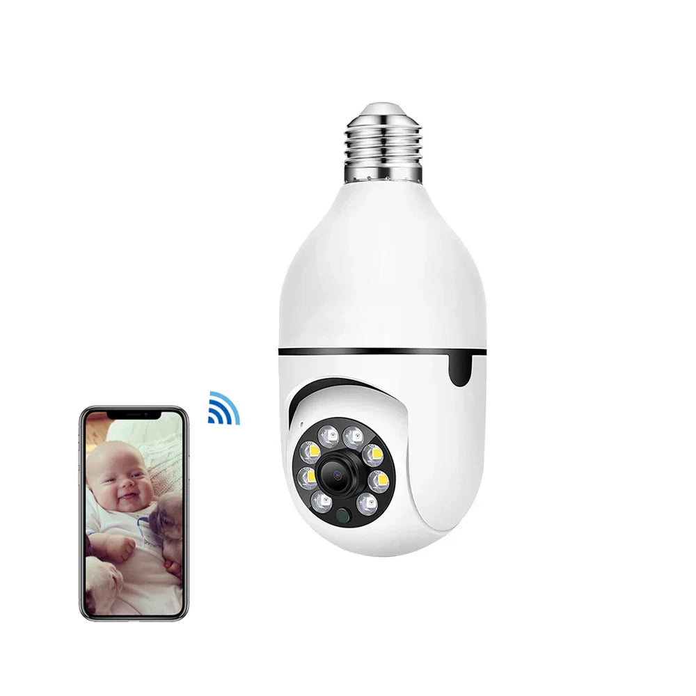 Bulb E27 Surveillance Camera Full Color Night Vision Automatic Human Tracking Zoom Indoor Security Monitor Wifi Miini IP Camera