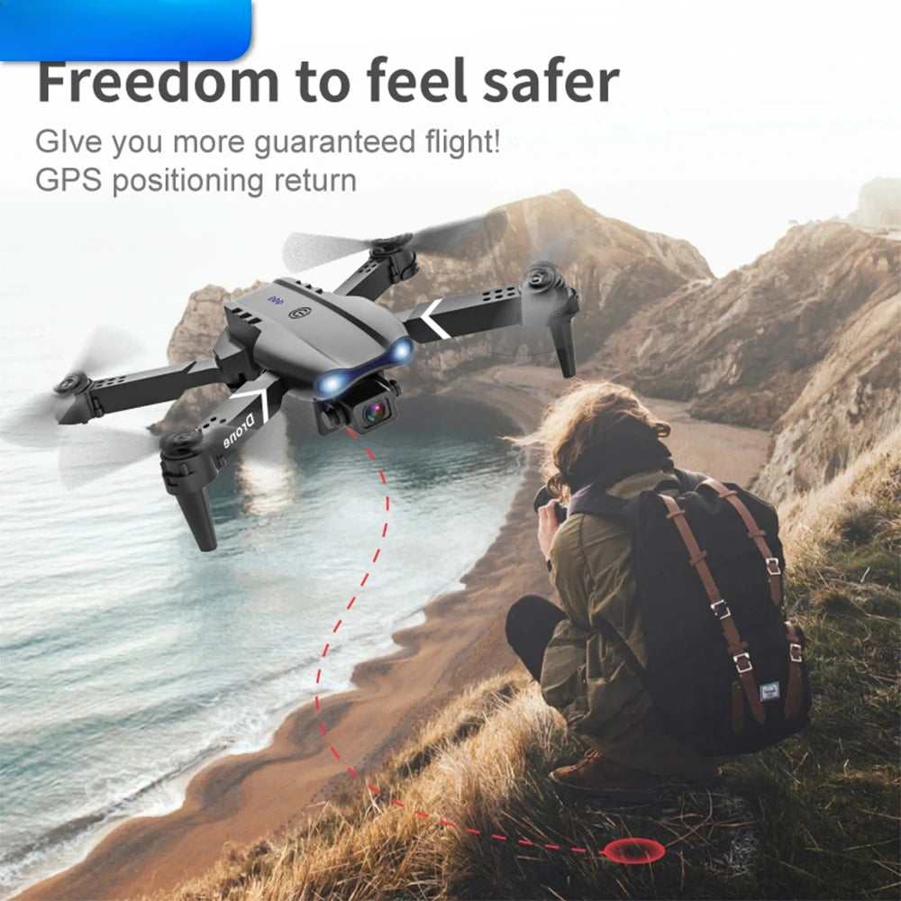 E99 Folding Drone Quadcopter Remote Control Handle Four Axis Aircraft HD 4K Photography UAV Altitude Fixation