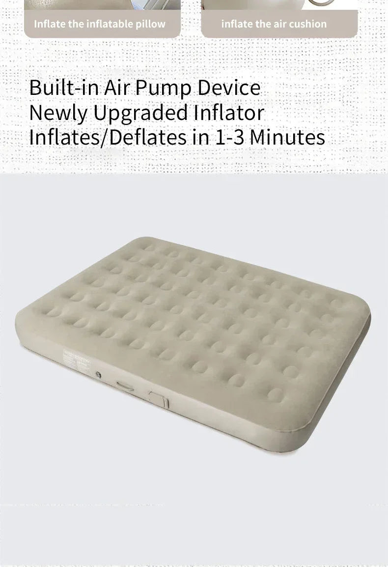 New Air Mattress Built-in Pump Self-inflating Mat Cushion Outdoor Tent Inflatable Bed Double sleeping Pad For Camping or Indoor