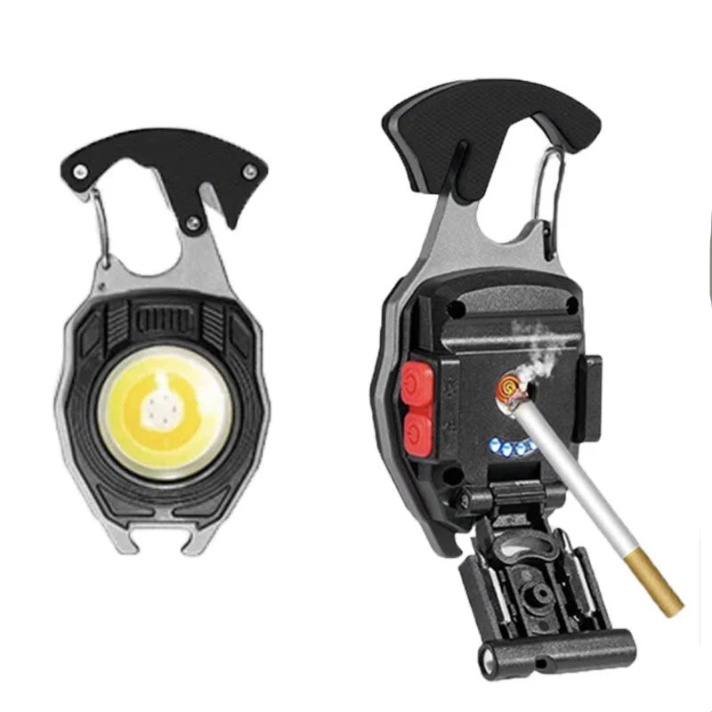 New Mini Flashlight Emergency Light Lighters Portable COB Working LED Keychain Rechargeable with Magnetic Cigarette Accessory