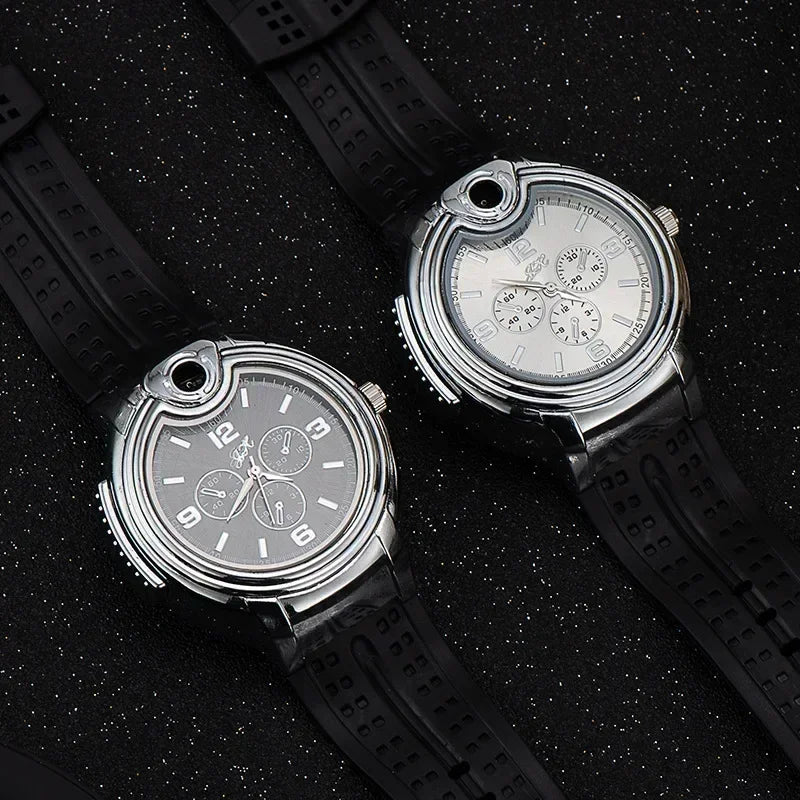 Watch style metal open flame lighter creative men's sports style open flame watch lighter
