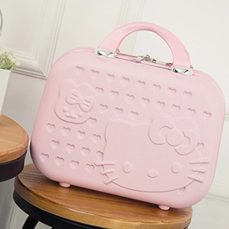 1PC Kt Cat Zipper Cosmetic Bag Ins High Value Travel Bag Large Capacity Waterproof 14 Inch Case Storage Box Gift Festival