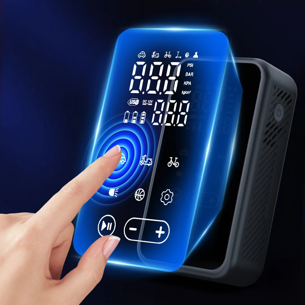 YIJU Touch Screen Wireless Air Pump Touch Portable Electric Tire Inflator For Car Bicycle Motorcycle Air Compressor Injector