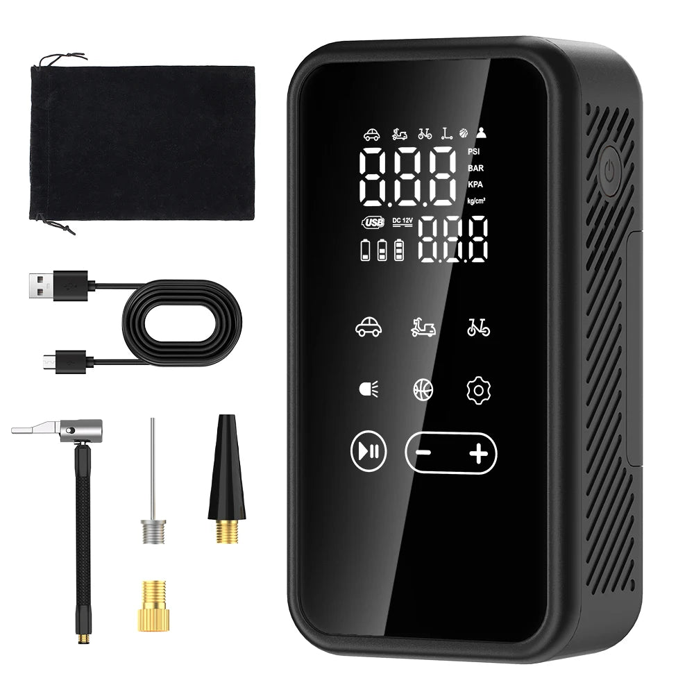 YIJU Touch Screen Wireless Air Pump Touch Portable Electric Tire Inflator For Car Bicycle Motorcycle Air Compressor Injector