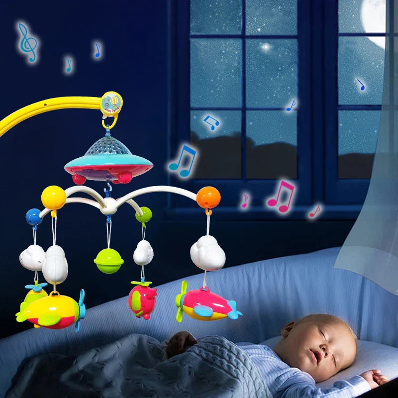 Musical Baby Crib Mobile with 108 Melody Lights Projection for Infants Remote Control Crib Toys for Newborn Mobile for Crib Toys