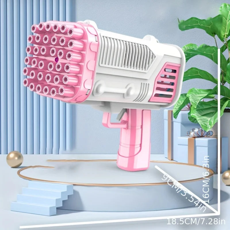 बालबालिकाका खेलौनाहरूका लागि लोकप्रिय इलेक्ट्रिक बबल गन ३२ होल बबल मेसिन ब्याट्री बबल पानी बिनाको इलेक्ट्रिक बबल गन 