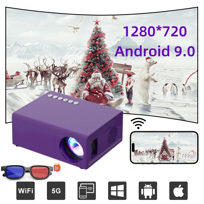 Home Theater YG300 Mini Projector Support 1080P Decoding Built-in Audio LED Projector for Smartphone Notebook 3D Glasses As Gift