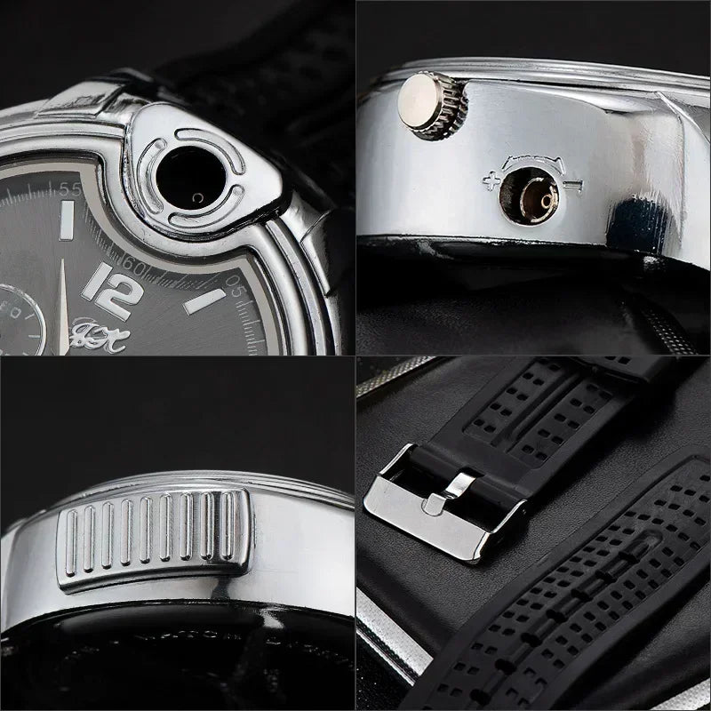 Watch style metal open flame lighter creative men's sports style open flame watch lighter