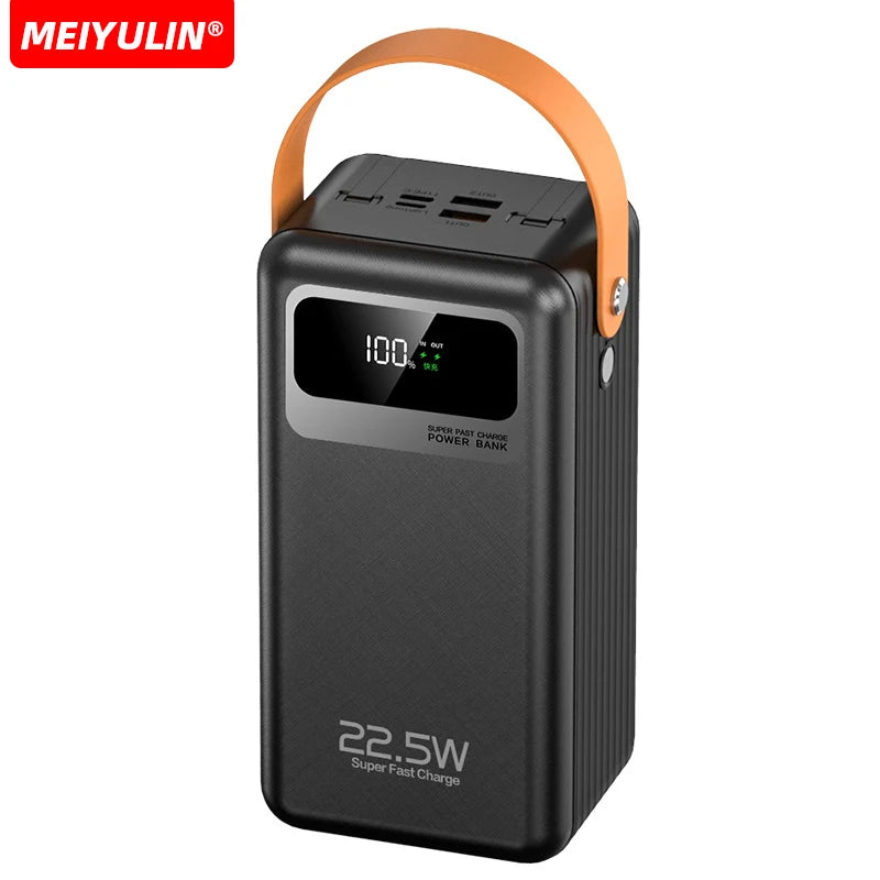 80000mAh Large Capacity Power Bank Portable USB C Cable Fast Charging Mobile External Spare Battery For iPhone 16 Samsung Xiaomi