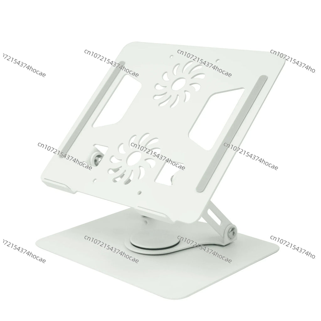 Metal Adjustable Laptop Holder 360 Degree Rotating Laptop Cooling Holder Foldable Laptop Lifter Holder with Dual Fans