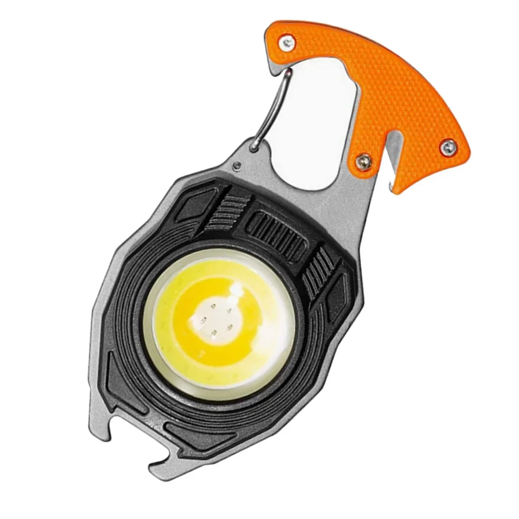 SEMOIC Outdoor Portable Keychain Work Light, Multifunctional Waterproof Rechargeable COB Light, Bottle Opener & Screwdrivers