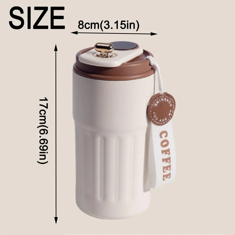Gift 450ML Thermal Water Bottle Portable Large Capacity Coffee Thermos Cup Digital Intelligent Drinking Bottle Kitchen Supplies