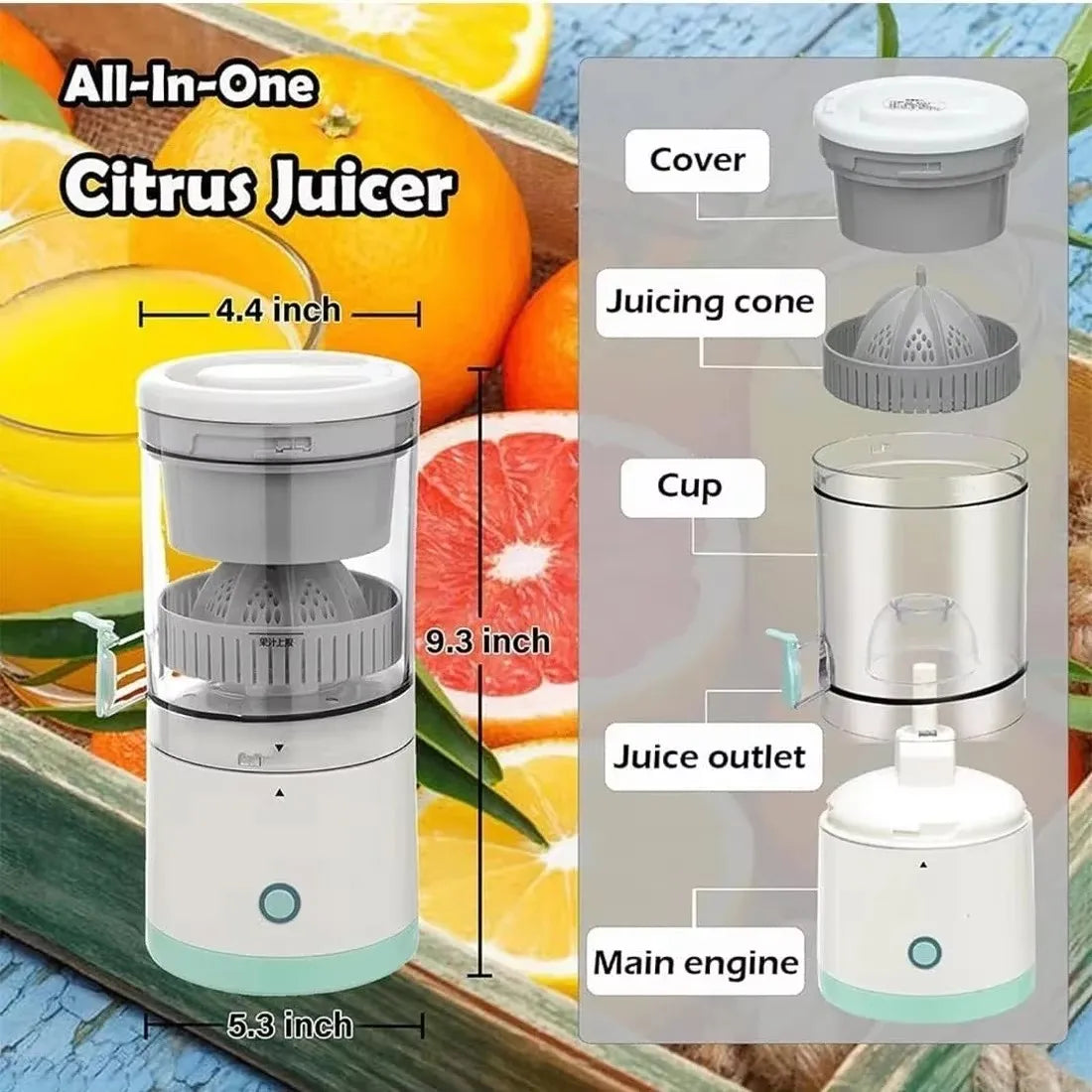 Wireless Juicer Automatic Orange Lemon Juicer USB Charge Juice Separator Portable Fruit Extractor Squeezer Pressure Juicers