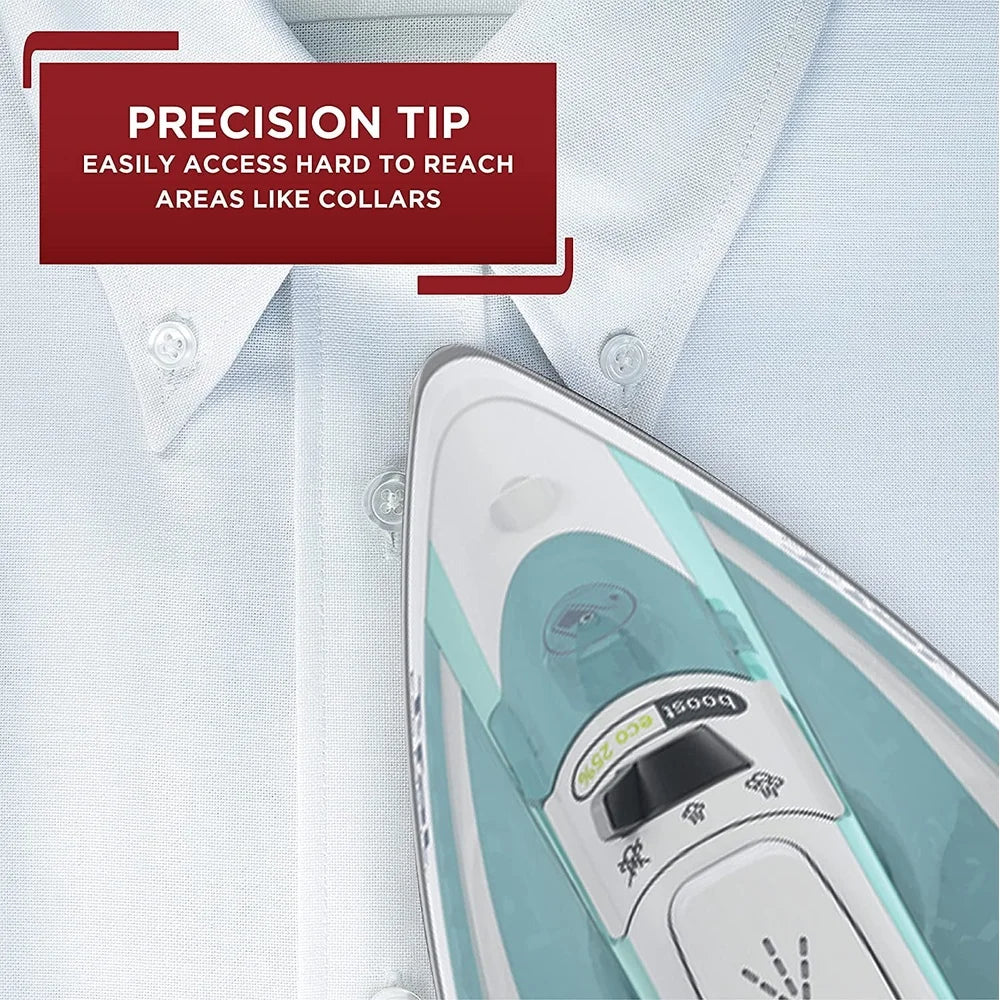 1400W Eco-Friendly Steam Iron with Ergonomic Trigger Ceramic Soleplate Anti-Drip Feature 80g Steam Boost Efficient Ironing