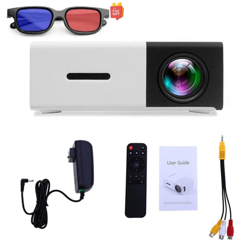 Home Theater YG300 Mini Projector Support 1080P Decoding Built-in Audio LED Projector for Smartphone Notebook 3D Glasses As Gift