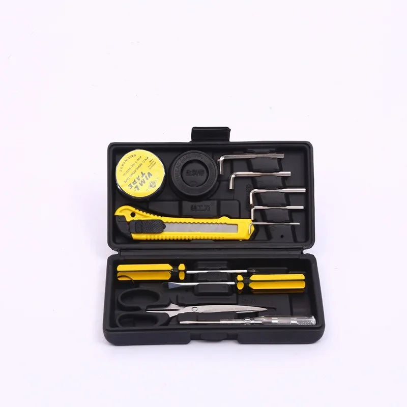 9-piece household and car hardware tool box set Small multi-function combination tool repair hand tool set