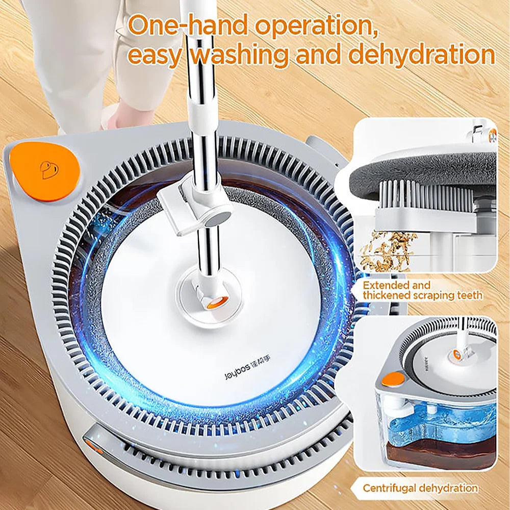 Joybos Clean Dirty Separation 360 Spin Mop Bucket Set and Wringer with Three Types Mop Heads mops clean floor