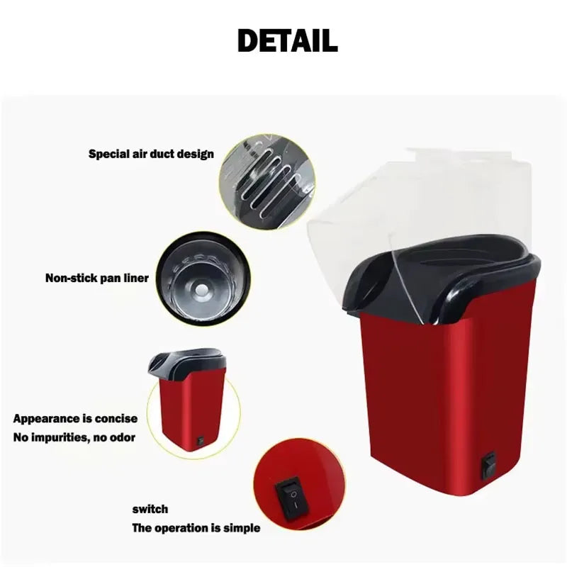 Mini popcorn machine, small electric household equipment for children, fully automatic popcorn machine fast heating and delivery