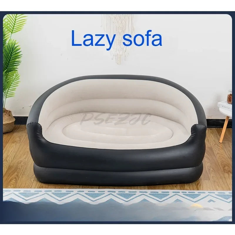 New Inflatable Lazy Sofa Double Lounge Chair for Lunch Break Enlarged Folding Leisure Sofa with Backrest and Armrests