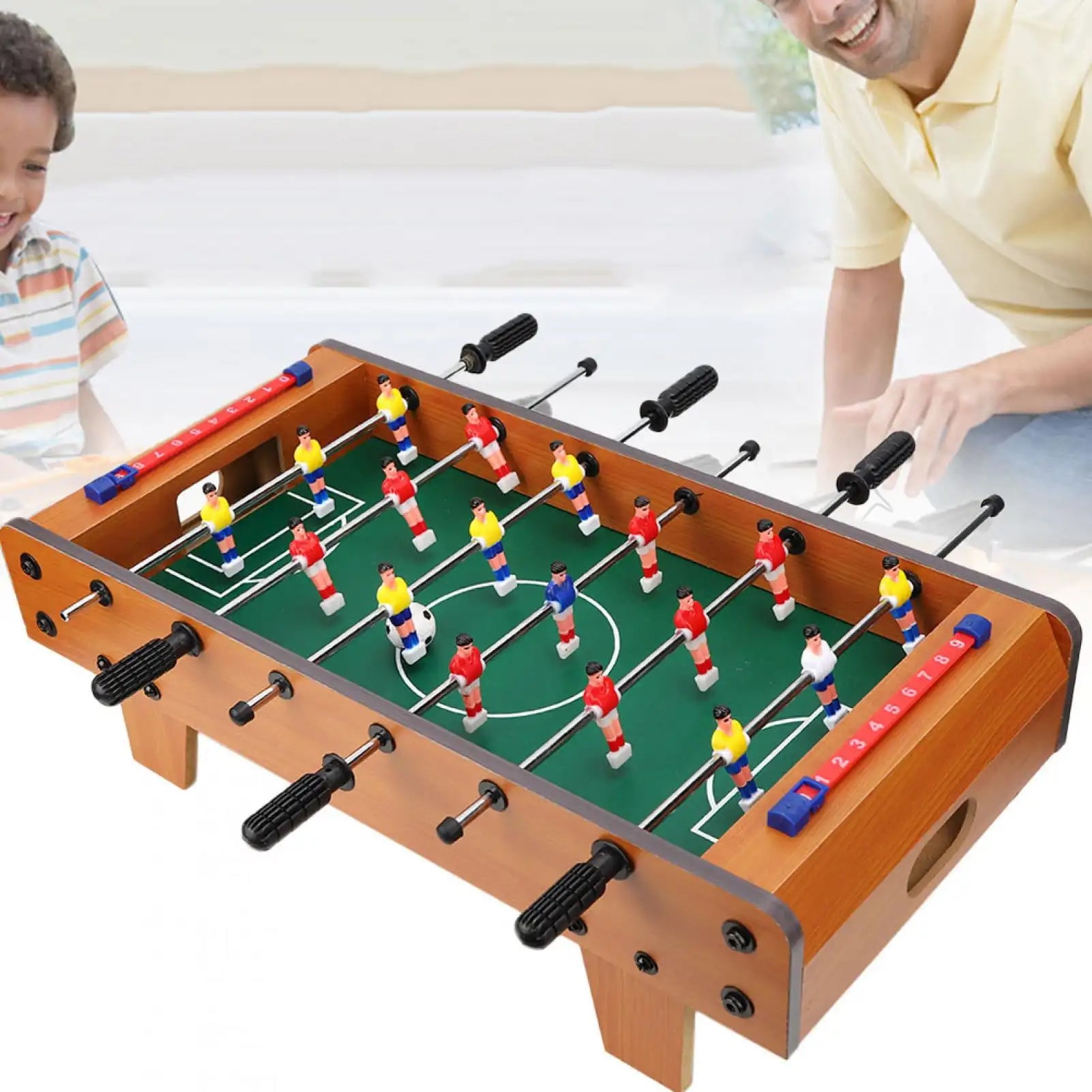 Football Table Mini Football Table Game Footballs Score Keepers Wood Soccer Table Top for Kids Family Night Parties Game Rooms