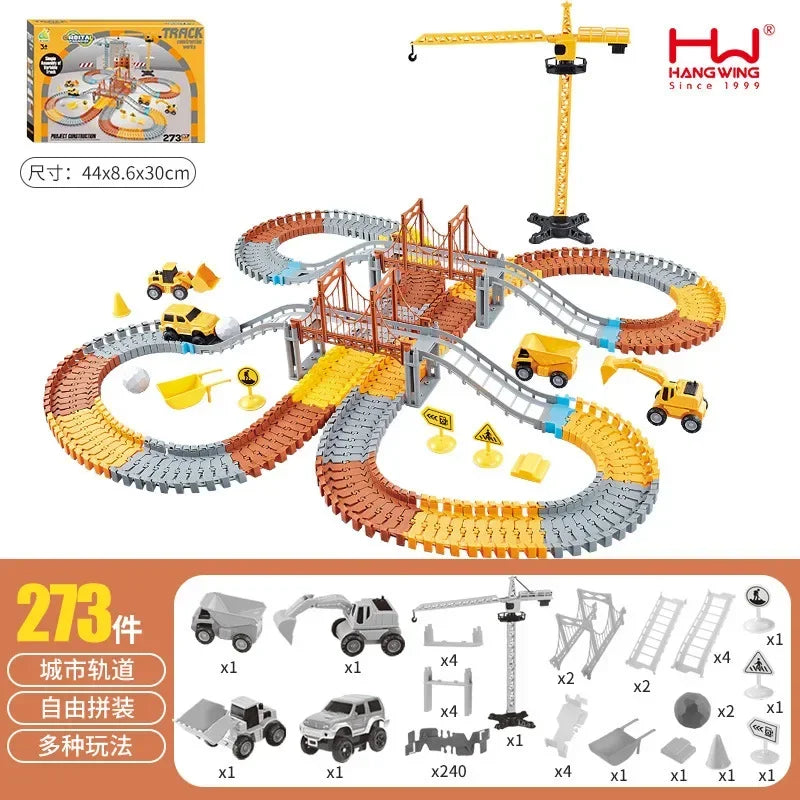 Children's Track Car Toys Boy DIY Versatile Assembly Electric Dinosaur Roller Coaster Amusement Park