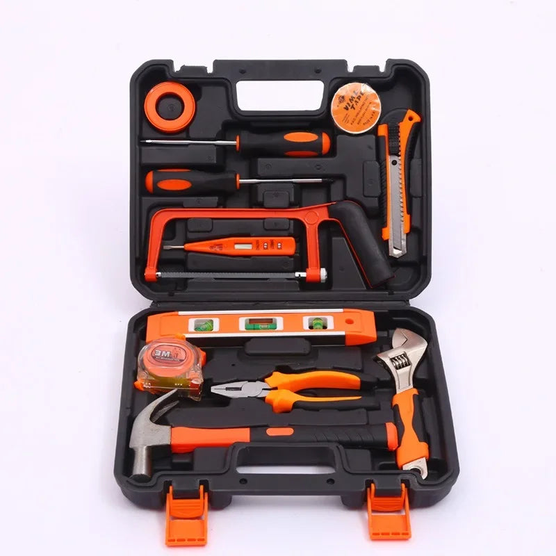 9-piece household and car hardware tool box set Small multi-function combination tool repair hand tool set