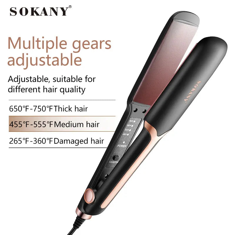 Sokany Professional Hair Straightener Ceramic Glazed No Damage 110-240V Salon Quality Styling Tool