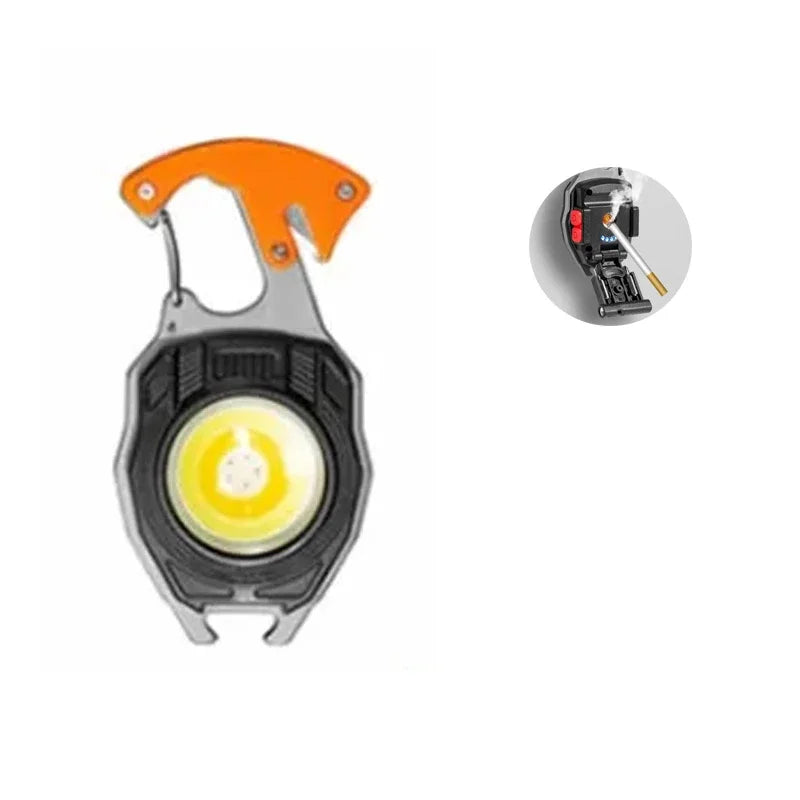 नयाँ मिनी टर्चलाइट आपतकालीन बत्ती लाइटरहरू पोर्टेबल COB काम गर्ने LED किचेन चुम्बकीय चुरोट सहायक उपकरणको साथ रिचार्जेबल 