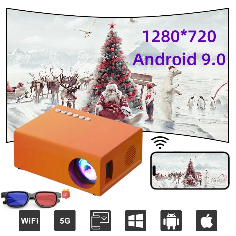 Home Theater YG300 Mini Projector Support 1080P Decoding Built-in Audio LED Projector for Smartphone Notebook 3D Glasses As Gift