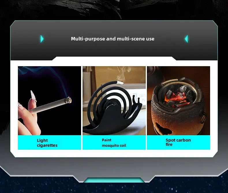 Multi Functional Folding Dual Form Decompression Gyro Gun Shaped Lighter with Creative Deformation and Windproof Red Flame